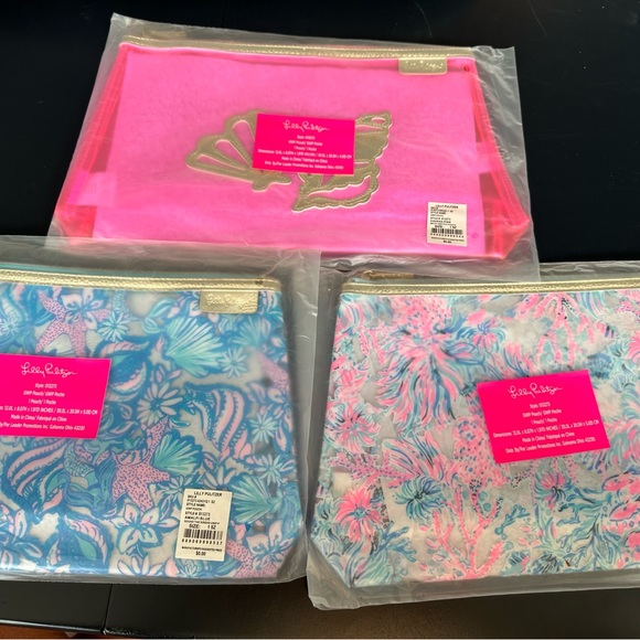 New in packaging Lilly Pulitzer pouches - Picture 1 of 5